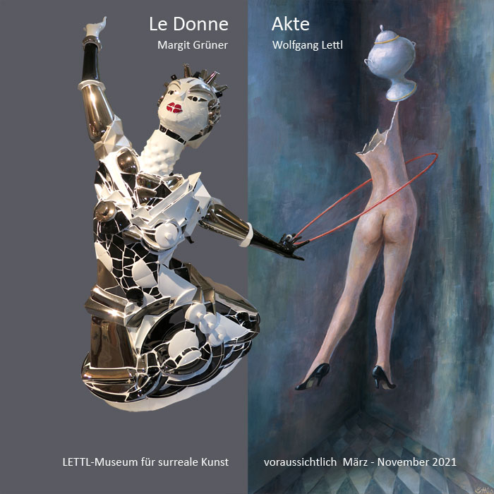 Ausstellungsplakat: 'Le Donne – Akte', Collage
